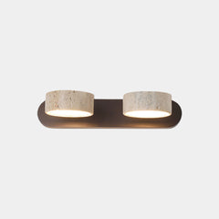 Lámpara de pared para tocador de baño, giratoria, madera, travertino, LED