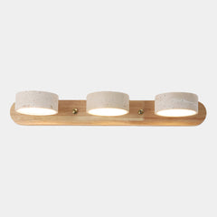Lámpara de pared para tocador de baño, giratoria, madera, travertino, LED