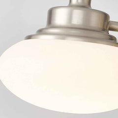 Bauhaus LED Dome Wall Lamp with Pull Chain, Chrome & White