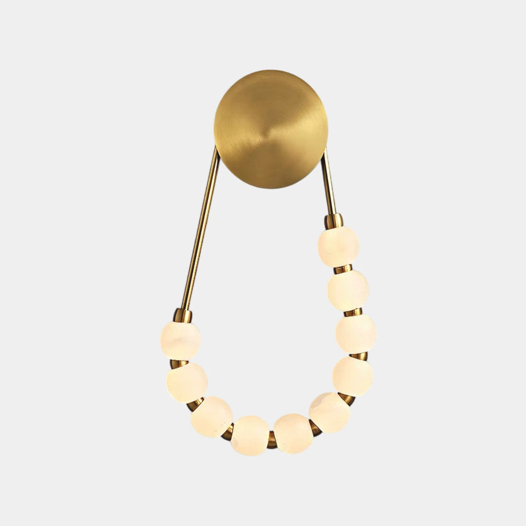 Applique murale en perles de perles, collier en marbre, LED