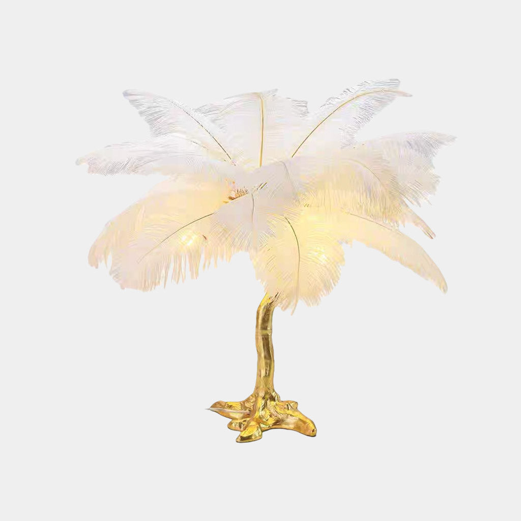 Sängbordslampa Dekorativ Strutsfjäder, 3 färger