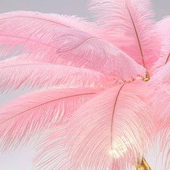 Bedside Table Lamp Decorative Tree Ostrich Feather, 3 Colors