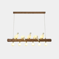 Vintage Bird Pendant Light Linear Branch Resin