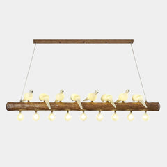 Vintage Bird Pendant Light Linear Branch Resin