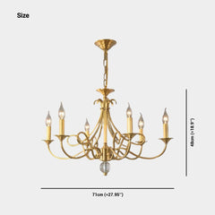 Branch Candle Chandelier Luxury Brass Multi-Light