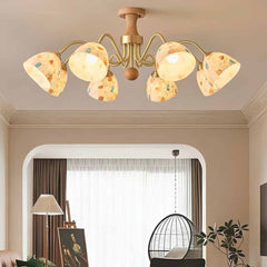 Brass Arm Seashell Chandelier, 6 Lights / 8 Lights