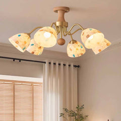 Brass Arm Seashell Chandelier, 6 Lights / 8 Lights