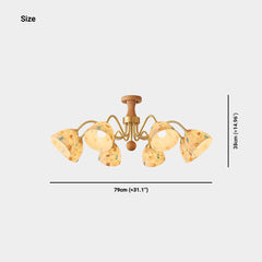 Brass Arm Seashell Chandelier, 6 Lights / 8 Lights