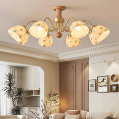 Brass Arm Seashell Chandelier, 6 Lights / 8 Lights