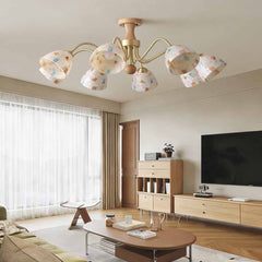 Brass Arm Seashell Chandelier, 6 Lights / 8 Lights