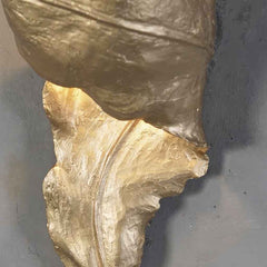 Messing-Blatt-Wandlampe, antike handgefertigte Wandleuchte