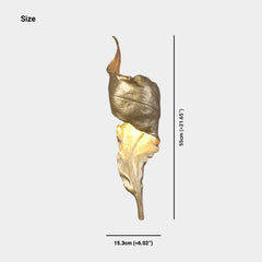 Messing-Blatt-Wandlampe, antike handgefertigte Wandleuchte