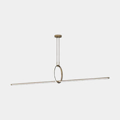 Brass Linear Pendant Light Minimalist Ring LED