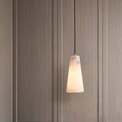 Konische Hängeleuchte aus natürlichem Alabaster aus Messing