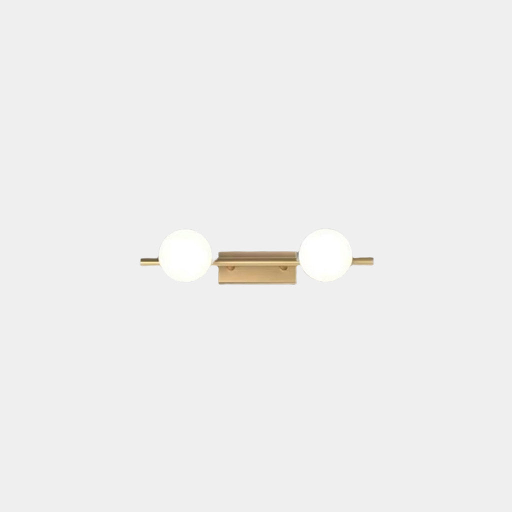 Brass Wall Vanity Mirror Light with Globes 2