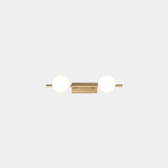 Brass Wall Vanity Mirror Light with Globes 2