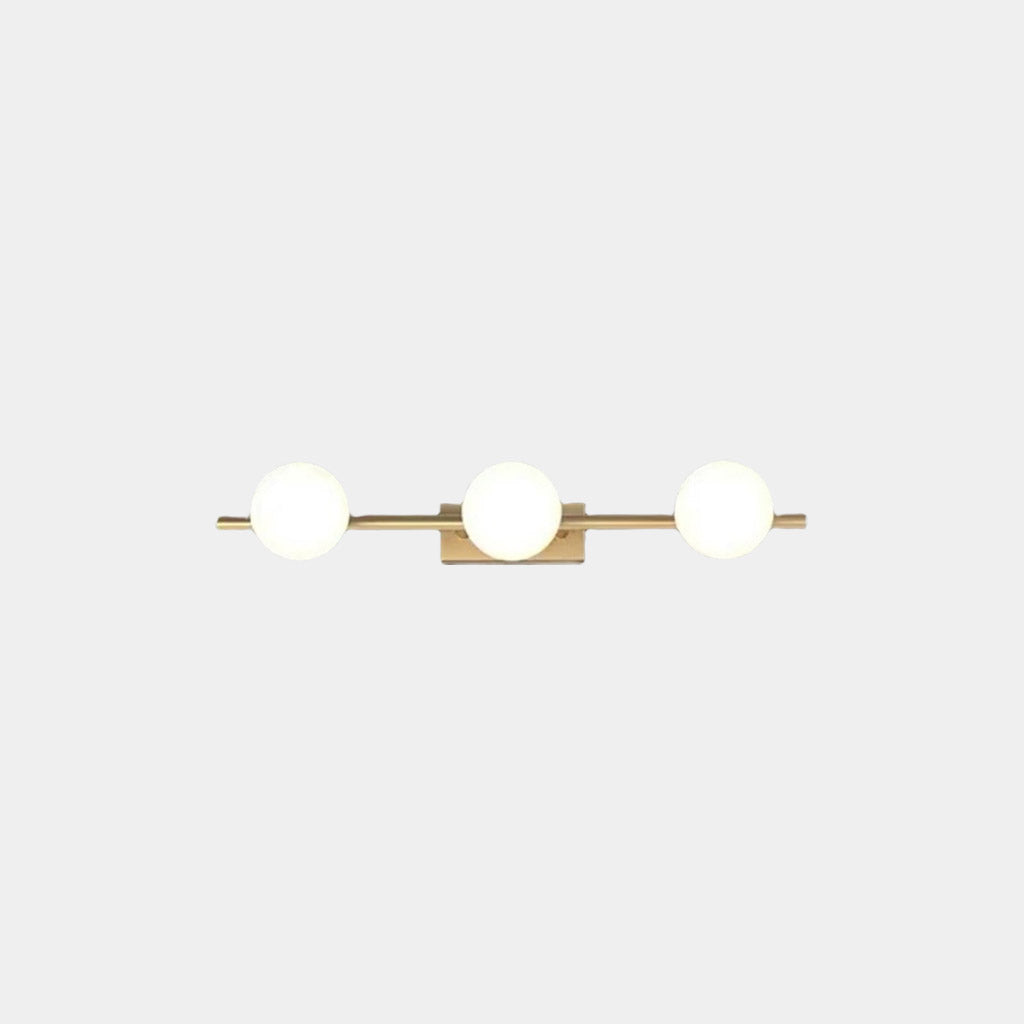 Brass Wall Vanity Mirror Light with Globes 3