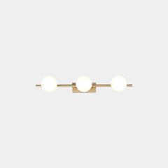Brass Wall Vanity Mirror Light with Globes 3