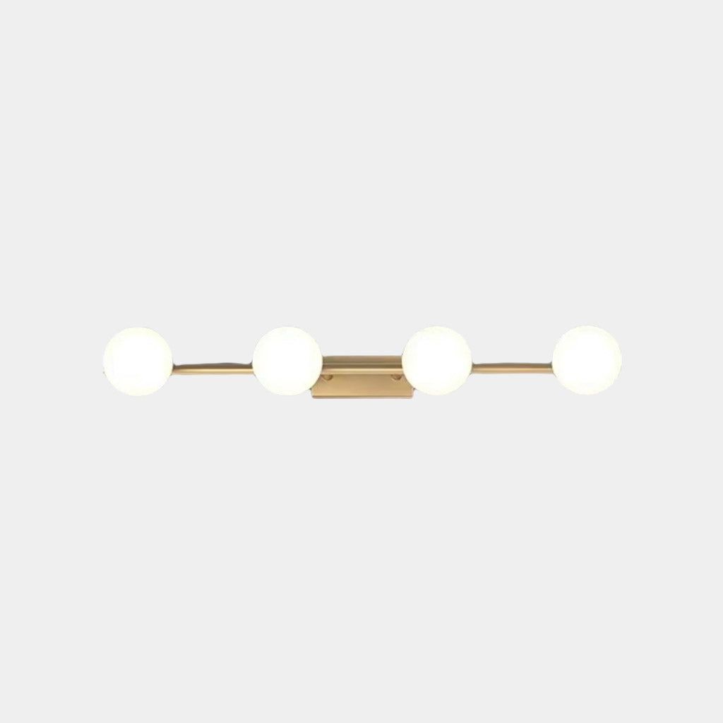 Brass Wall Vanity Mirror Light with Globes 4