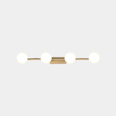 Brass Wall Vanity Mirror Light with Globes 4