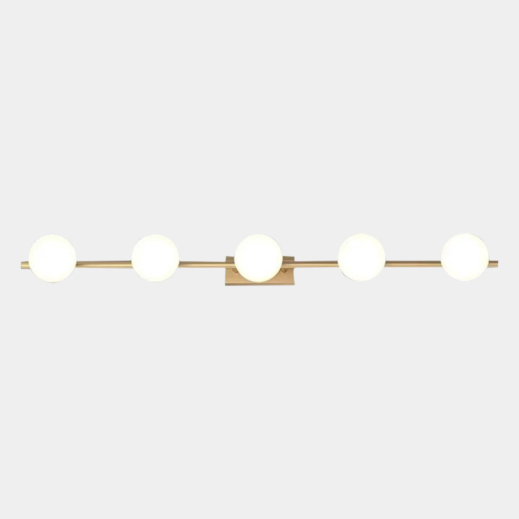 Brass Wall Vanity Mirror Light with Globes 5