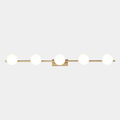 Brass Wall Vanity Mirror Light with Globes 5