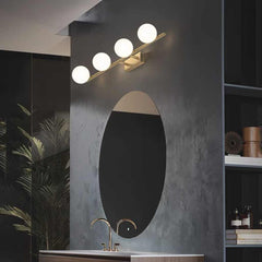 Brass Wall Vanity Mirror Light with Globes Toilet