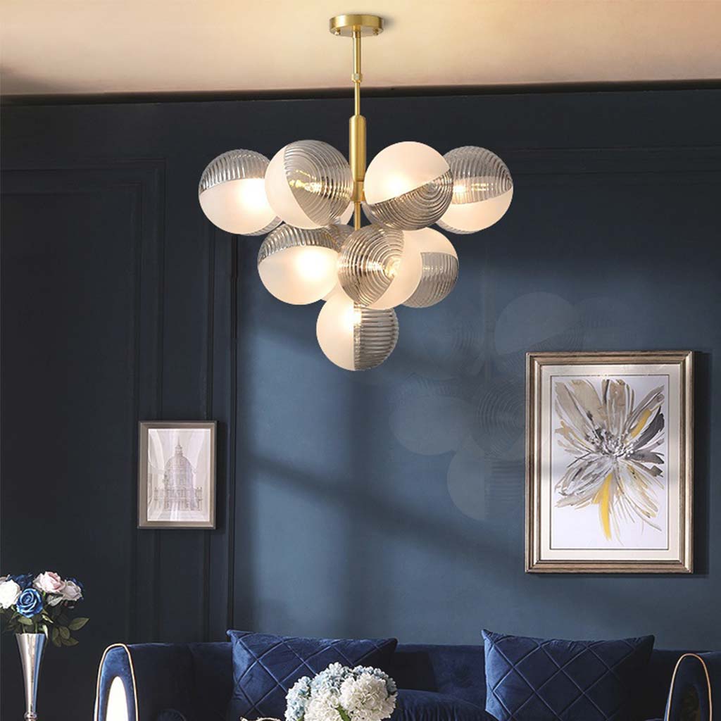 Bubble Cluster Chandelier Smoke Grey 13 Living Room