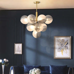 Bubble Cluster Chandelier Smoke Grey 13 Living Room