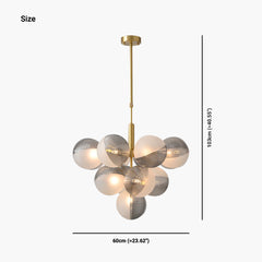 Bubble Cluster Chandelier Smoke Grey Size
