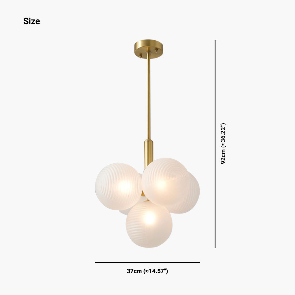 Bubble Cluster Chandelier White Size