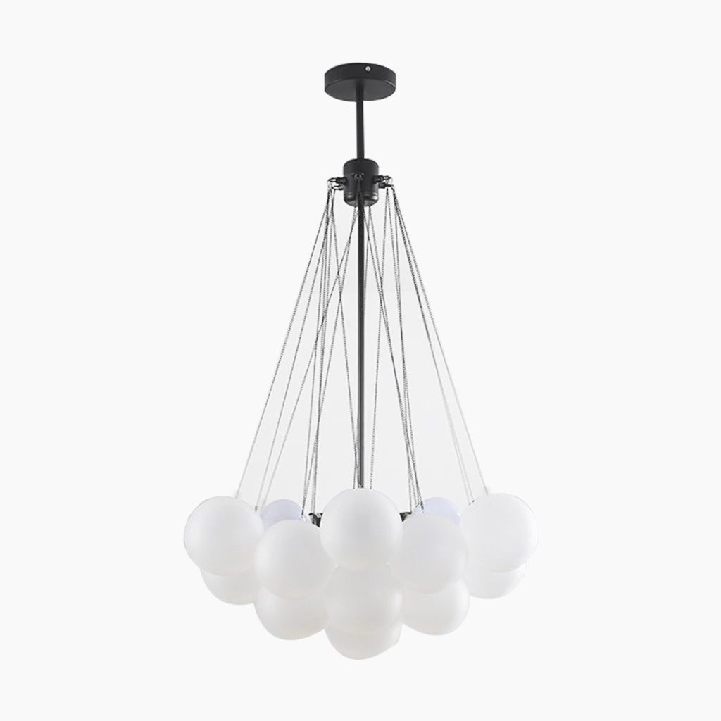 Bubble Glass Ball Chandelier Black 19