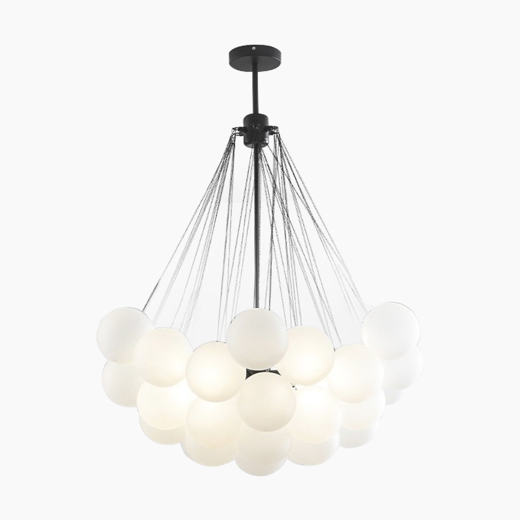 Bubble Glass Ball Chandelier Black 37