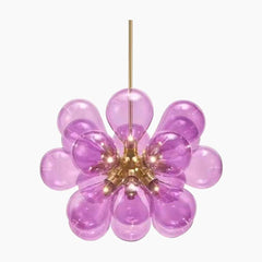 Bubble Glass Ball Chandelier Pink