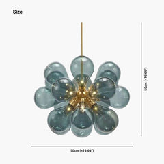 Bubble Glass Ball Chandelier Size