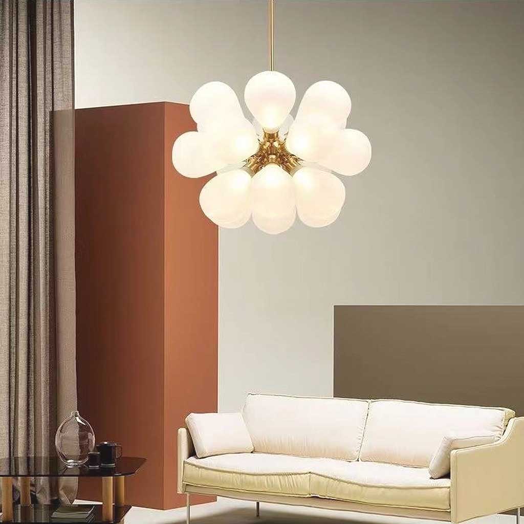 Bubble Glass Ball Chandelier White Living Room