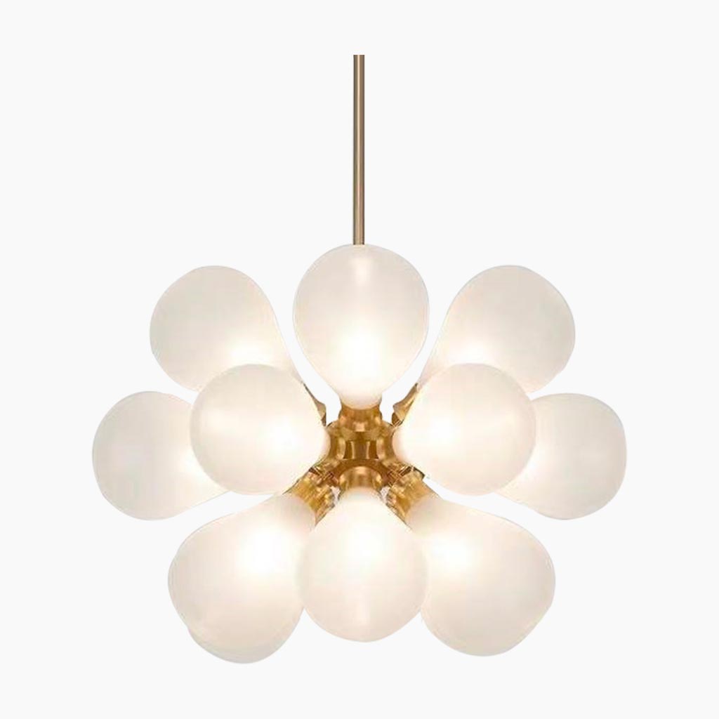 Bubble Glass Ball Chandelier White