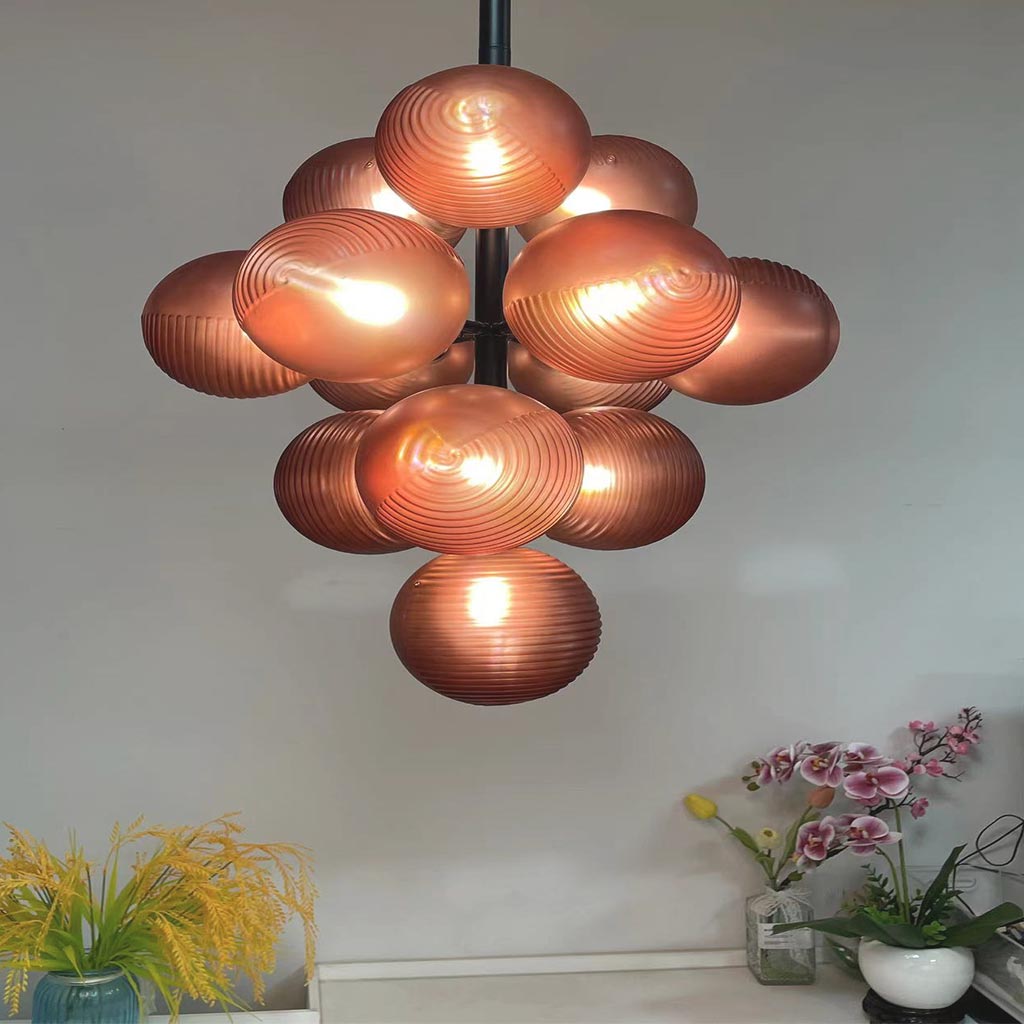 Bubble Grape Chandelier Red Warm Room
