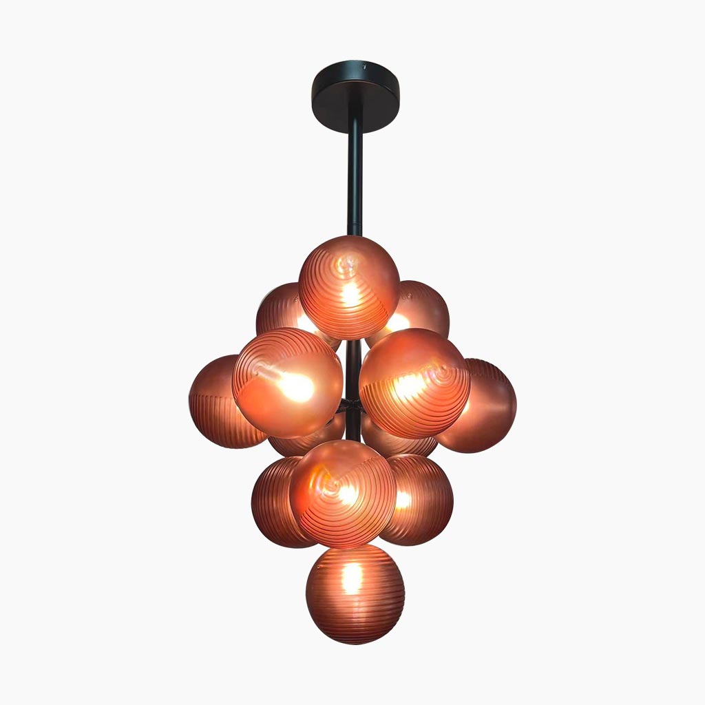 Bubble Grape Chandelier Red Warm