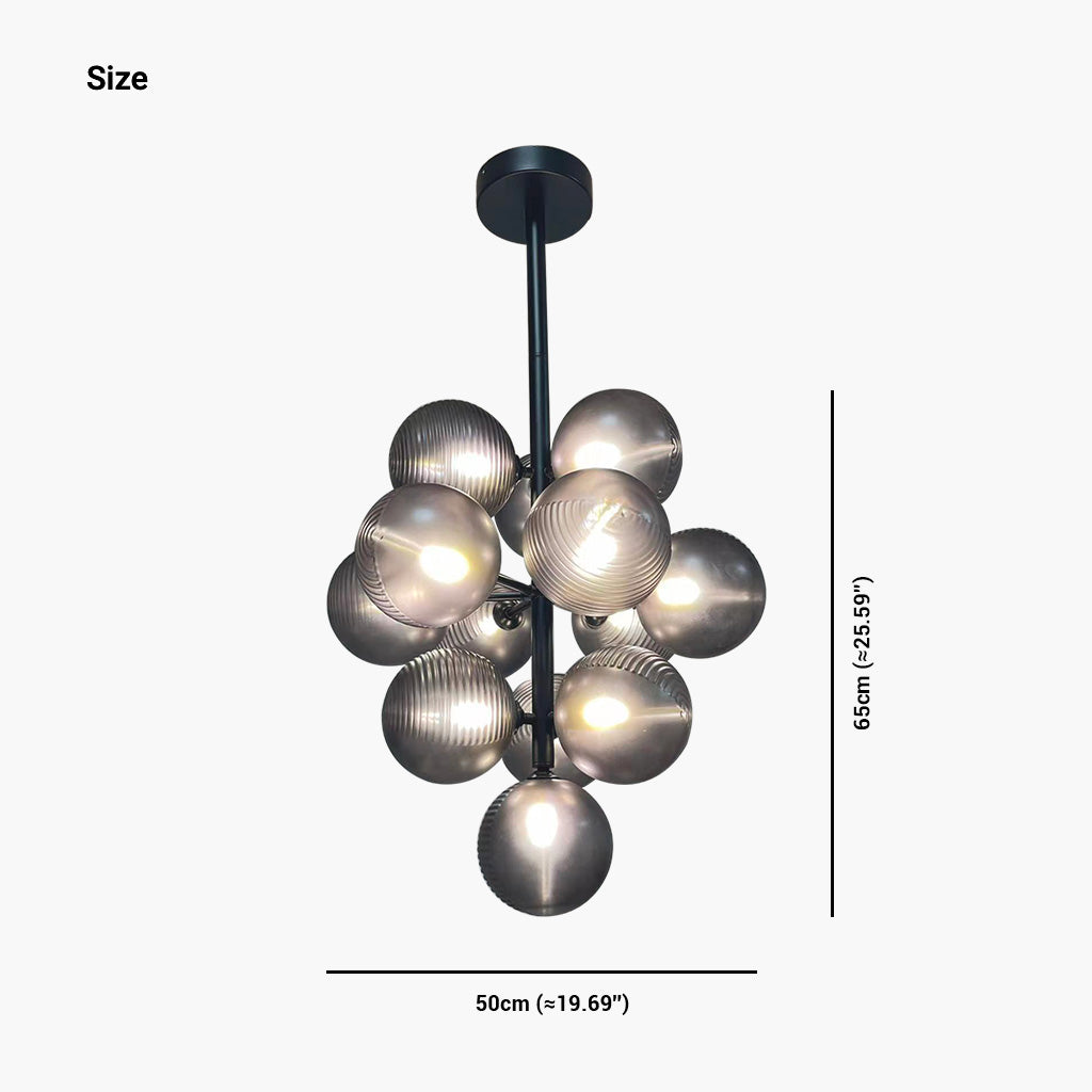 Bubble Grape Chandelier Size