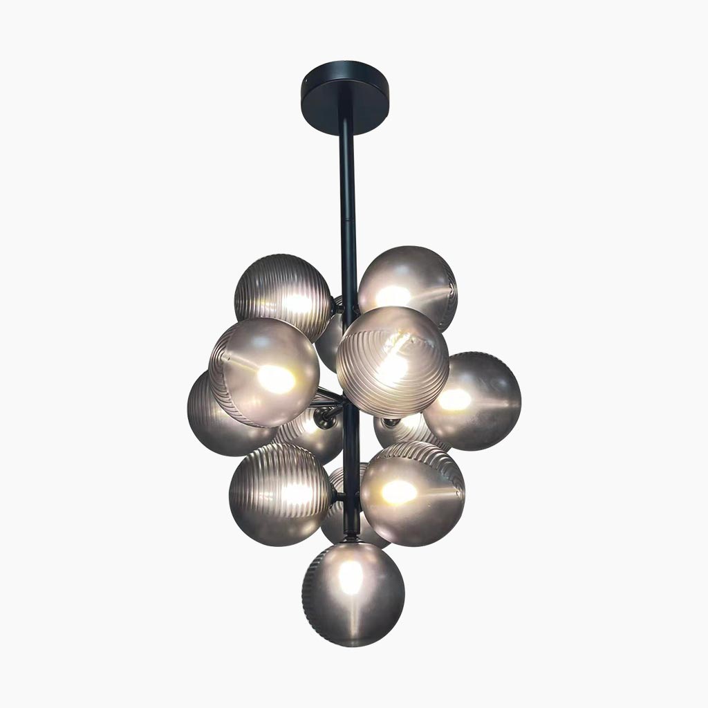 Bubble Grape Chandelier Smoke Grey
