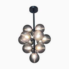 Bubble Grape Chandelier Smoke Grey