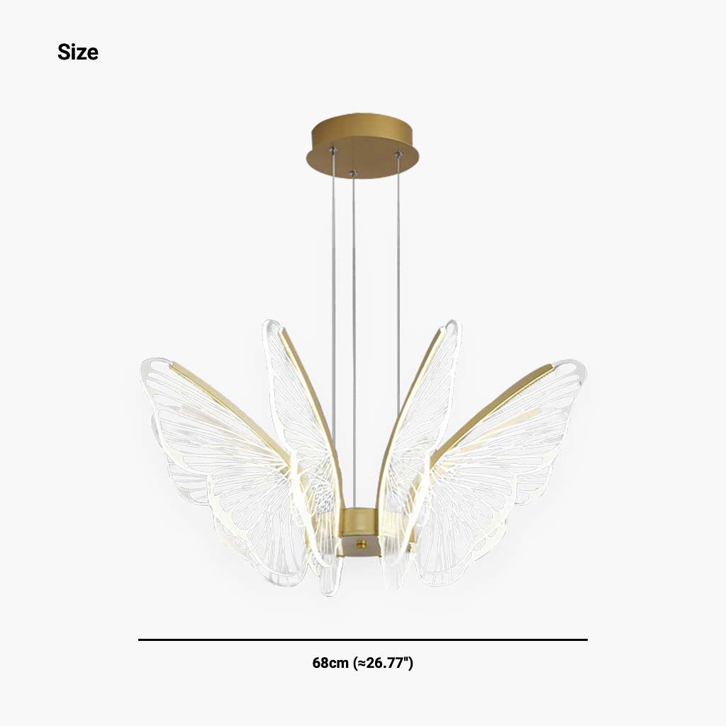 Butterfly Acrylic Chandelier Size