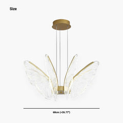 Butterfly Acrylic Chandelier Size