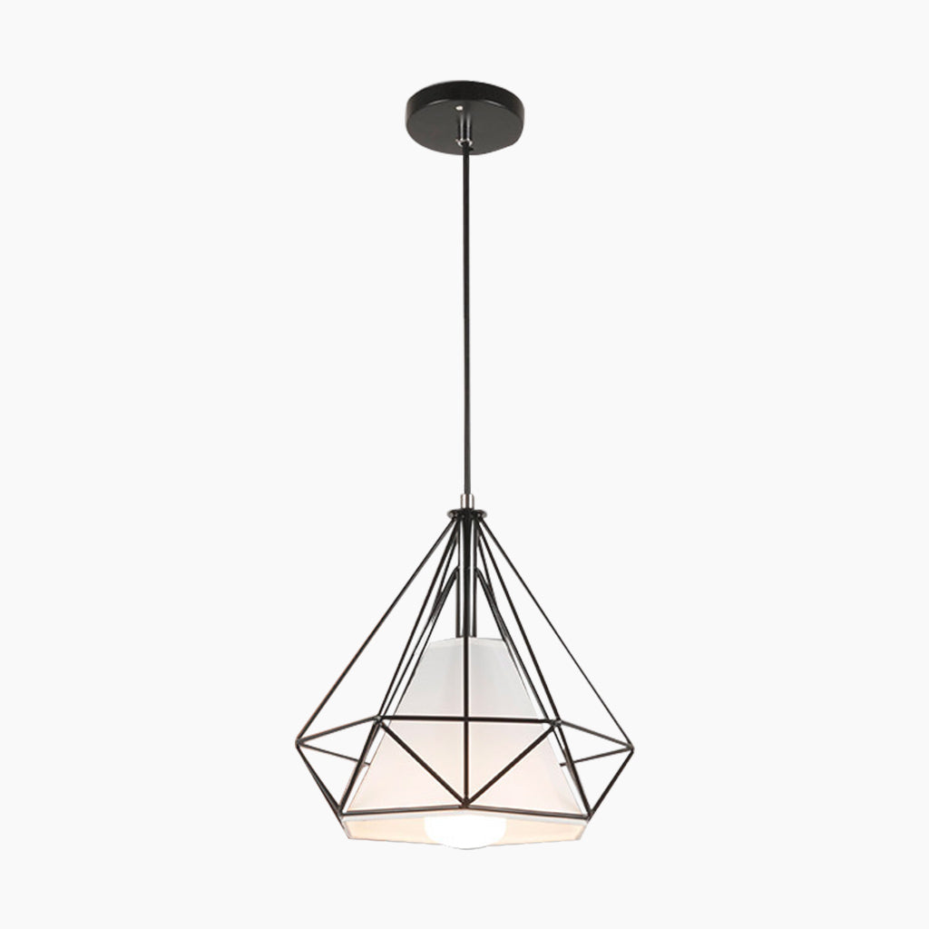Cage Hanging Pendant Light Black White
