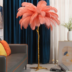 Ostrich Feather Floor Lamp Luxury, 16 Colors/Resin