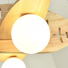 Ceiling Light Airplane Chandelier Cartoon Wood for Children's Room