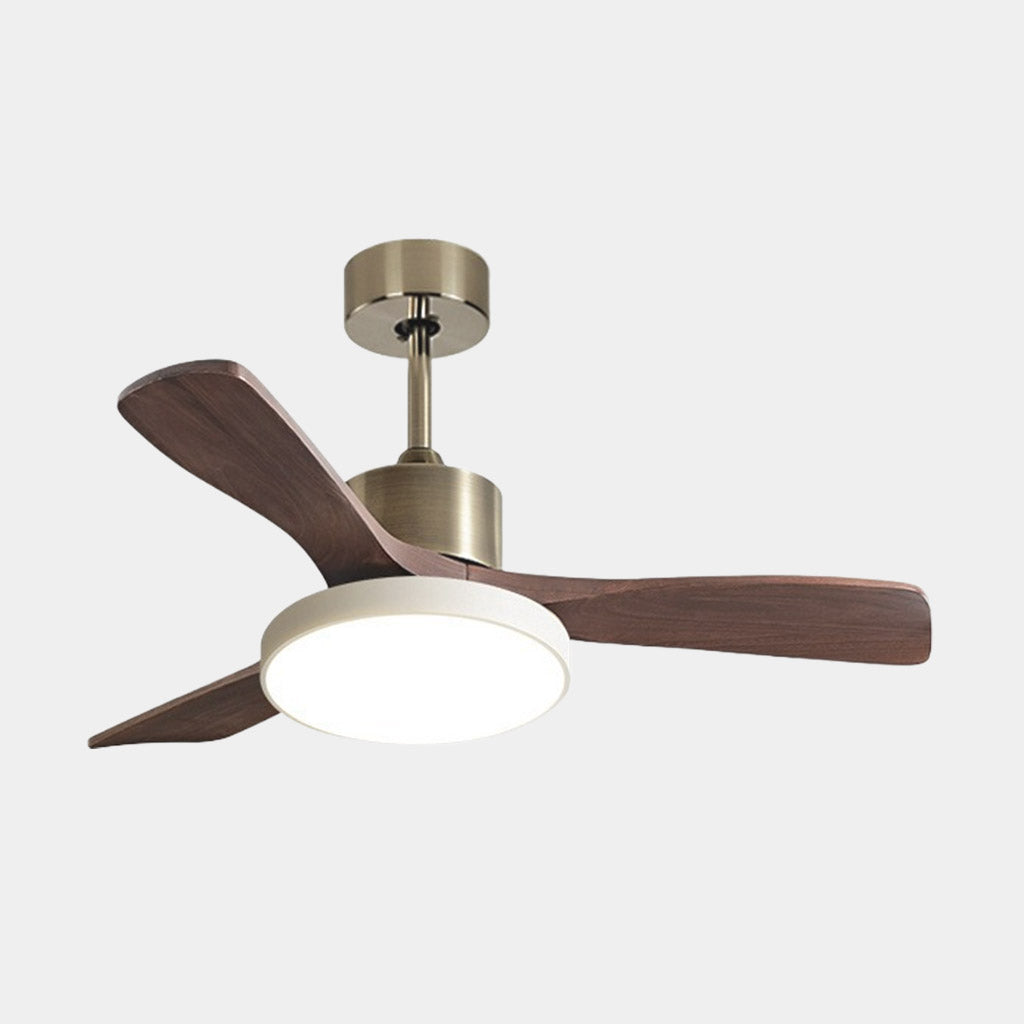 Ceiling Fan Light Modern DC Inverter 3 Wood Blades Semi-Flush Mount