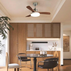 Deckenventilator Licht Modern DC-Wechselrichter 3 Holzflügel Halbbündige Montage