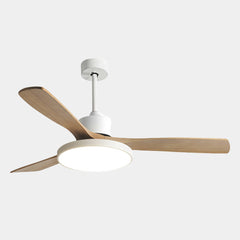 Deckenventilator Licht Modern DC-Wechselrichter 3 Holzflügel Halbbündige Montage